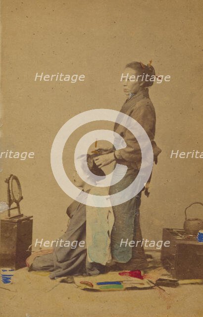 Female hair dresser, 1870-1880. Creator: Unknown.