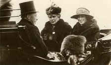 Queen Mary with the Princess Royal and Viscount Lascelles, 1923. Creator: Unknown.