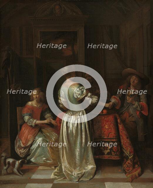 The Greeting, c. 1675. Creator: Pieter de Hooch.