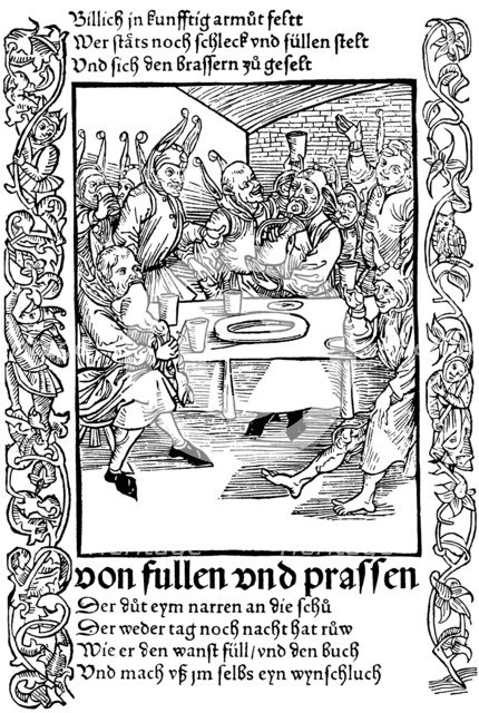 Illustration from the book Ship of Fools by Sebastian Brant, 1494.  Artist: Albrecht Dürer
