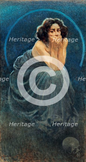 Il Silenzio (The Silence). L'enigma umano (The Human Enigma) Triptych, 1900.