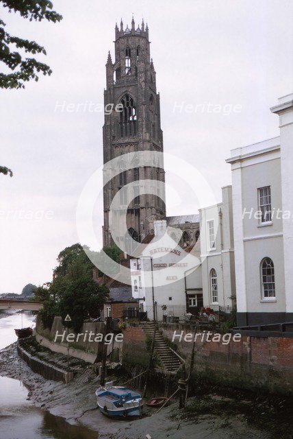Tower of the Church of St. Botolph and River Witham, Boston, Lincolnshire, 20th century. Creator: CM Dixon.