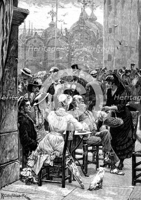 The Tourist in Venice: the band on the Piazza of St. Mark's, 1881. Creator: G. Ettling.