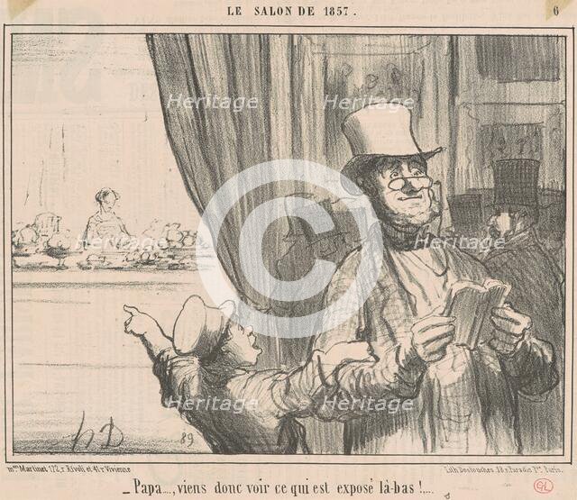 Papa ... viens donc voir ce qui est ..., 19th century. Creator: Honore Daumier.