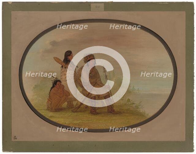 An Old Nayas Indian, His Granddaughter, and a Boy, 1855/1869. Creator: George Catlin.