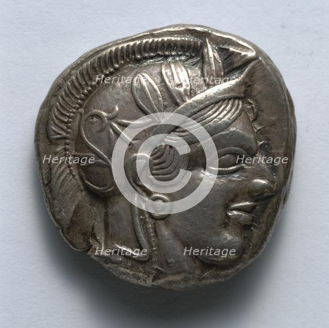 Stater: Archaic Head of Athena (obverse), 514-407 BC. Creator: Unknown.