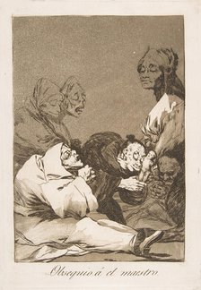 Plate 47 from 'Los Caprichos':A gift for the master (Obsequio á el maestro), 1799. Creator: Francisco Goya.