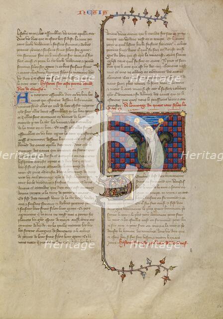 The Creation of the Sun and the Moon, about 1360-1370. Creator: Master of Jean de Mandeville.