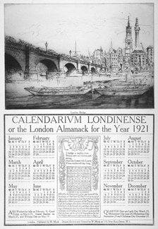 London Bridge (new), 1921. Artist: William Monk