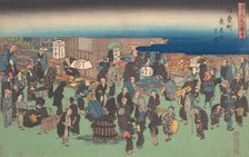 Junkei machi Yomise no Zu, ca. 1828., ca. 1828. Creator: Ando Hiroshige.