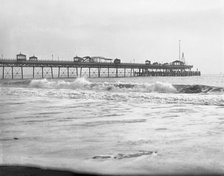 Pier with whale skeleton, Boscombe Pier, Boscombe Spa, Bournemouth, Dorset, c1900. Creator: Robert Augustus Henry L'Estrange.