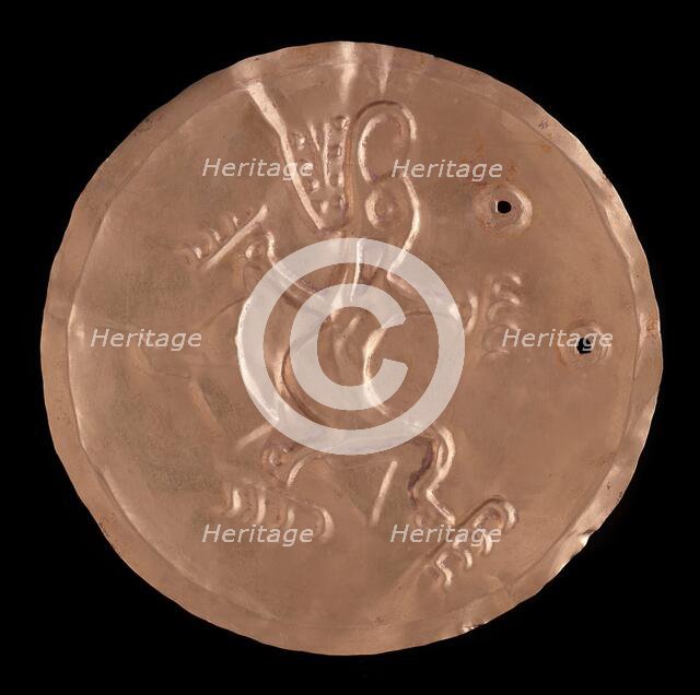 Circular pendant with alligator, 800-1200. Creator: Unknown.