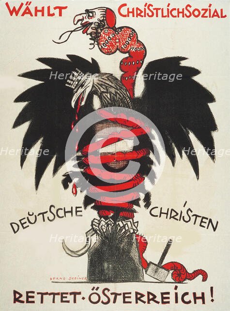 Election poster for the Christian Social Party in Vienna, 1920. Creator: Steiner, Bernd (1884-1933).