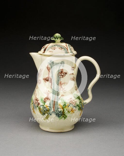 Covered Milk Jug, Staffordshire, 1760/69. Creator: Staffordshire Potteries.