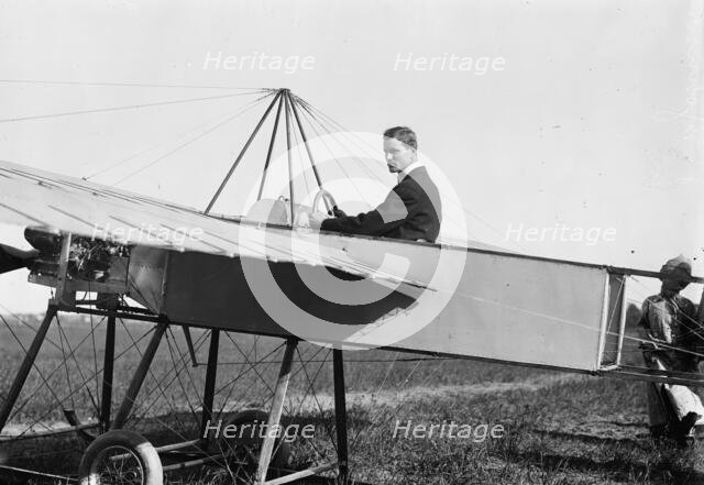 J.M. Johnson in Bleriotype [plane], between c1910 and c1915. Creator: Bain News Service.