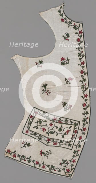 Waistcoat Front Panel, India, 1760s. Creator: Unknown.