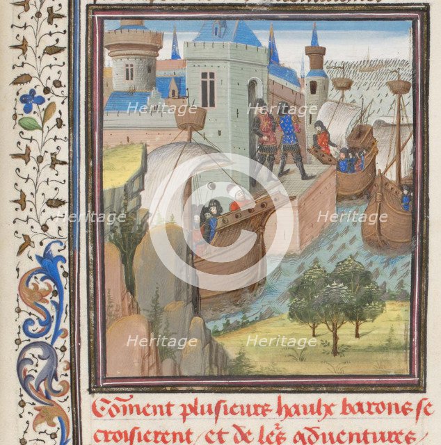 Start to the Fourth Crusade. Miniature from the Historia by William of Tyre, 1460s. Artist: Anonymous  