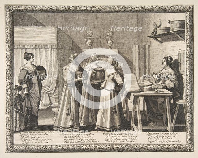 Presents Offered to the Bride (Les Présents offerts à la Mariée), ca. 1633. Creator: Abraham Bosse.