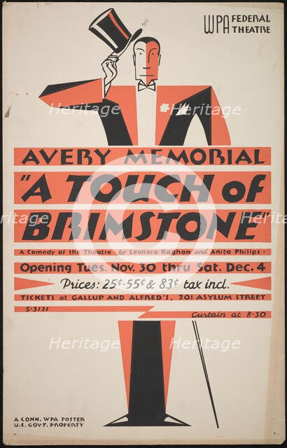 A Touch of Brimstone, Hartford, CT, 1937. Creator: Unknown.