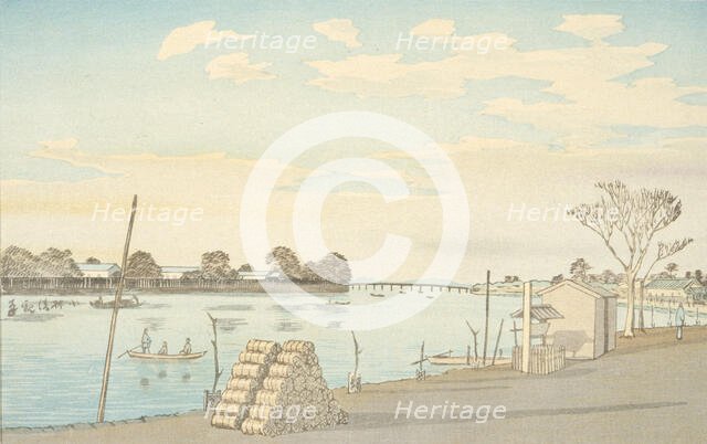 Fujimi Ferry, the River Okawa, 1880. Creator: Kobayashi Kiyochika.