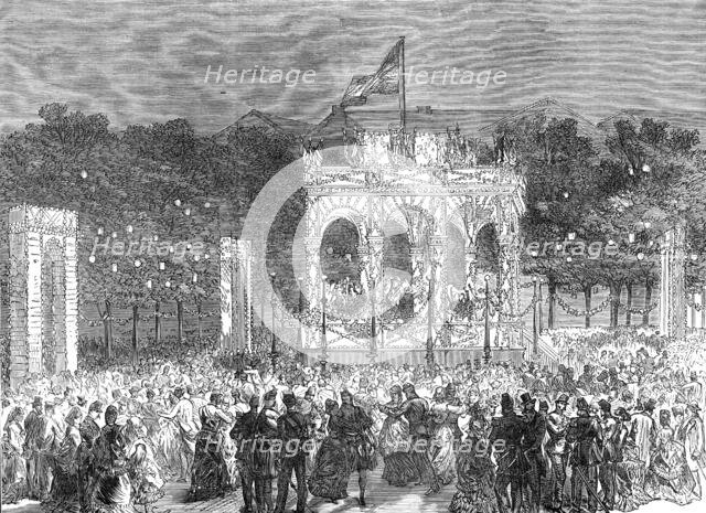 The English Volunteers at Ghent: open-air festival in the Place d'Armes, 1872. Creator: Unknown.