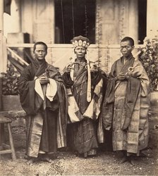 Bonzes de la Pagoda Chinoise (Cholen), Saïgon, Cochinchine, 1866. Creator: Emile Gsell.