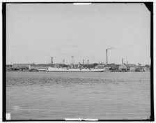 Navy yard from Pierce's Island, Portsmouth, N.H. i.e. Portsmouth Navy Yard, Kittery, Maine, c1907. Creator: Unknown.