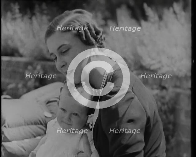 Prince Edward of Kent with His Mother, Marina, Her Royal Highness The Duchess of Kent, 1936. Creator: British Pathe Ltd.