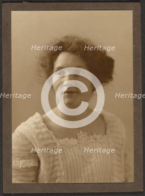 Portrait of a Woman with Pleated Top, 1907-1943. Creator: Louis Fleckenstein.