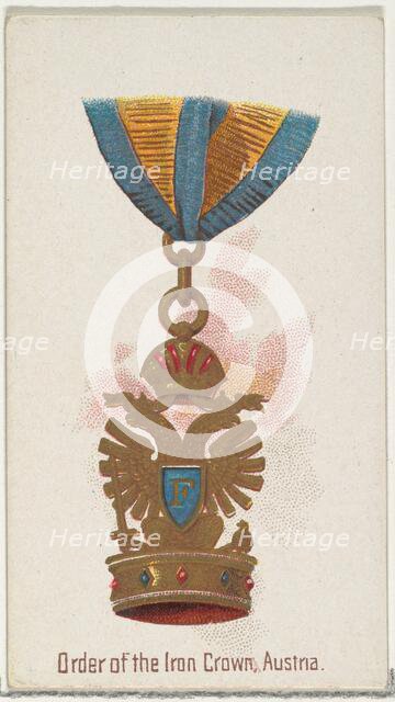 Order of the Iron Crown, Austria, from the World's Decorations series (N30) for Allen & Gi..., 1890. Creator: Allen & Ginter.