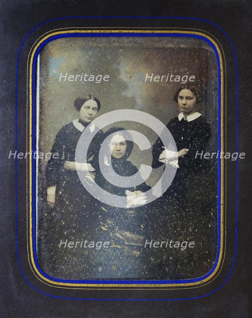 Portrait of sisters Pashkov, 1840s. Artist: Levitsky, Sergei Lvovich (1819-1898)