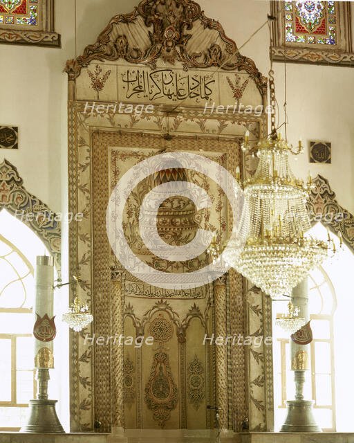 Interior view, Muradiye Mosque, Muradiye Complex, Busra, Turkey, completed in 1426 (1999). Creator: LTL.