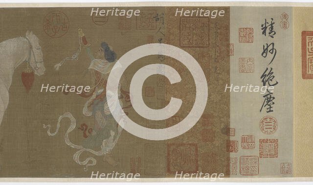 Central Asians Presenting Tribute Horses, Ming or Qing dynasty, (17th century?). Creator: Unknown.