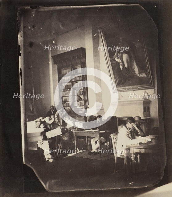 Asile impériale de Vincennes: la bibliothèque, 1858-59. Creator: Charles Nègre.