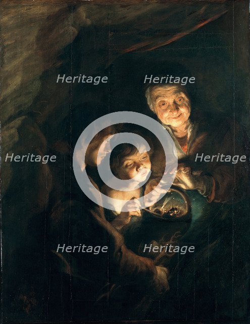 Old Woman with a Basket of Coal, c. 1616-1618. Artist: Rubens, Pieter Paul (1577-1640)