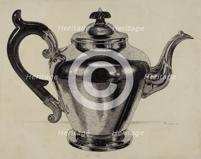 Pewter Teapot, c. 1937. Creator: Harry Goodman.