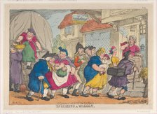 A Doleful Disaster, or Miss Fubby Fatarmin's Wig Caught Fire, September 12, ..., September 12, 1813. Creator: Thomas Rowlandson.