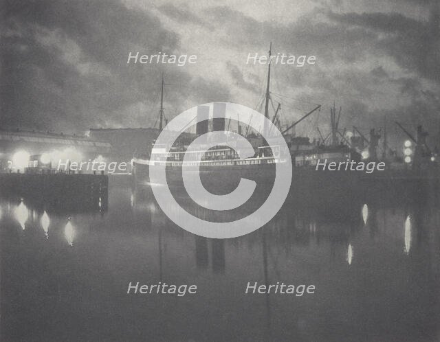 The night mail, Wellington Harbour. From the album: Camera Pictures of New Zealand, 1920s. Creator: Harry Moult.