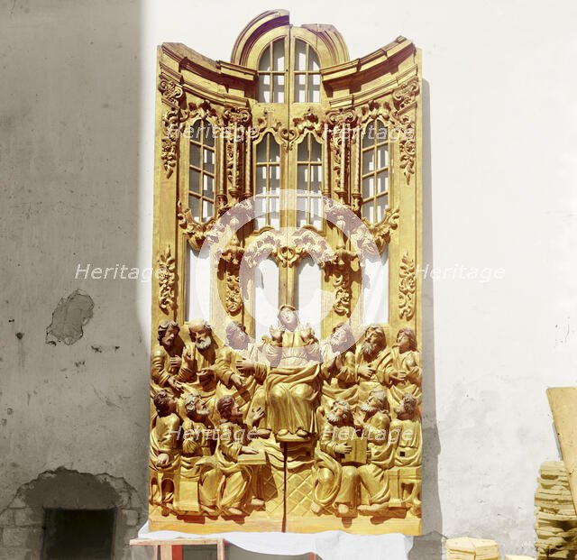 Holy Gates from the second half of the eighteenth century with carved images of the Mother..., 1911. Creator: Sergey Mikhaylovich Prokudin-Gorsky.