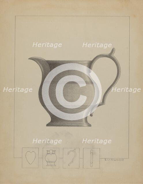 Pewter Pitcher, 1935/1942. Creator: Sidney Liswood.