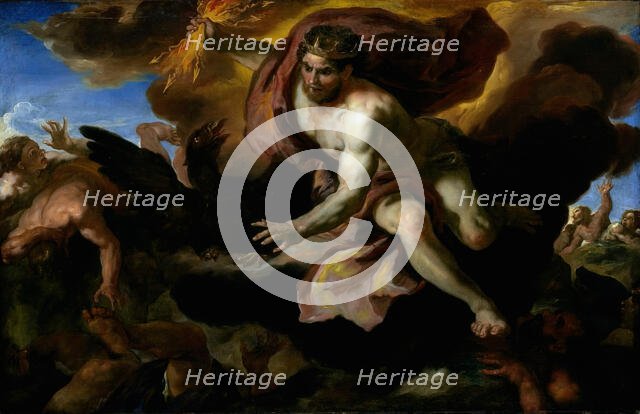 Jove casts his Thunderbolts at the Rebellious Giants, 1690/95. Creator: Johann Michael Rottmayr.