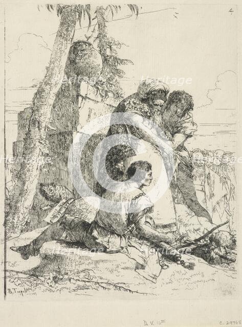 A scene of witchcraft. Plate 4 from: Scherzi di Fantasia (Sktches of Fantasy), 1743-50. Creator: Giovanni Battista Tiepolo.