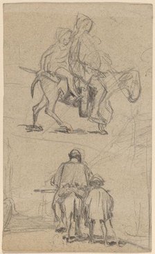 Father, Son, and Donkey, c. 1859. Creator: Elihu Vedder.