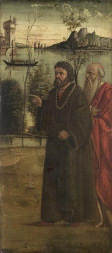 Two Men in a Landscape, c.1500. Creator: Anon.