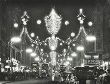 Christmas illuminations on Regent Street, West End, looking south to the Quadrant, London , 1970. Creator: Unknown.