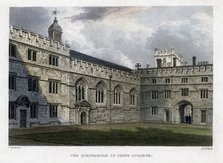 The Quadrangle of Jesus College, Oxford University, c1830s.Artist: John Le Keux