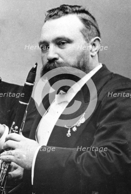Richard Mühlfeld, German clarinettist, 1890s. Artist: Anon
