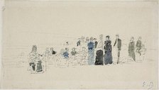 Petticoats on the Beach (recto); Breton Women on the Beach (verso), 1865/1870 (recto);1867/68(verso) Creator: Eugene Louis Boudin.