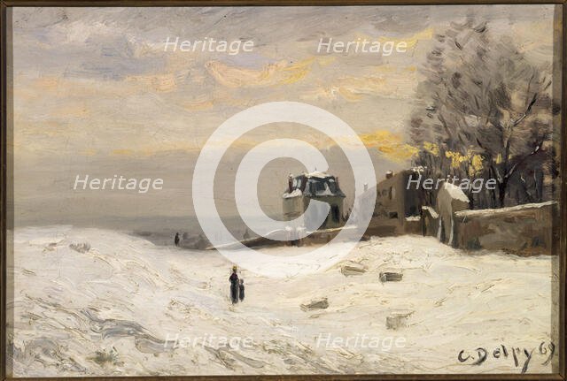 Snow in Montmartre, 1869. Creator: Hippolyte Camille Delpy.
