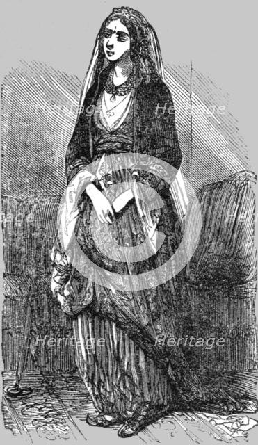 'Woman of Constantinople in-doors; The Women of Turkey', 1854. Creator: Unknown.